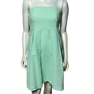 JCrew Mint Green Textured Strapless Dress Size 6